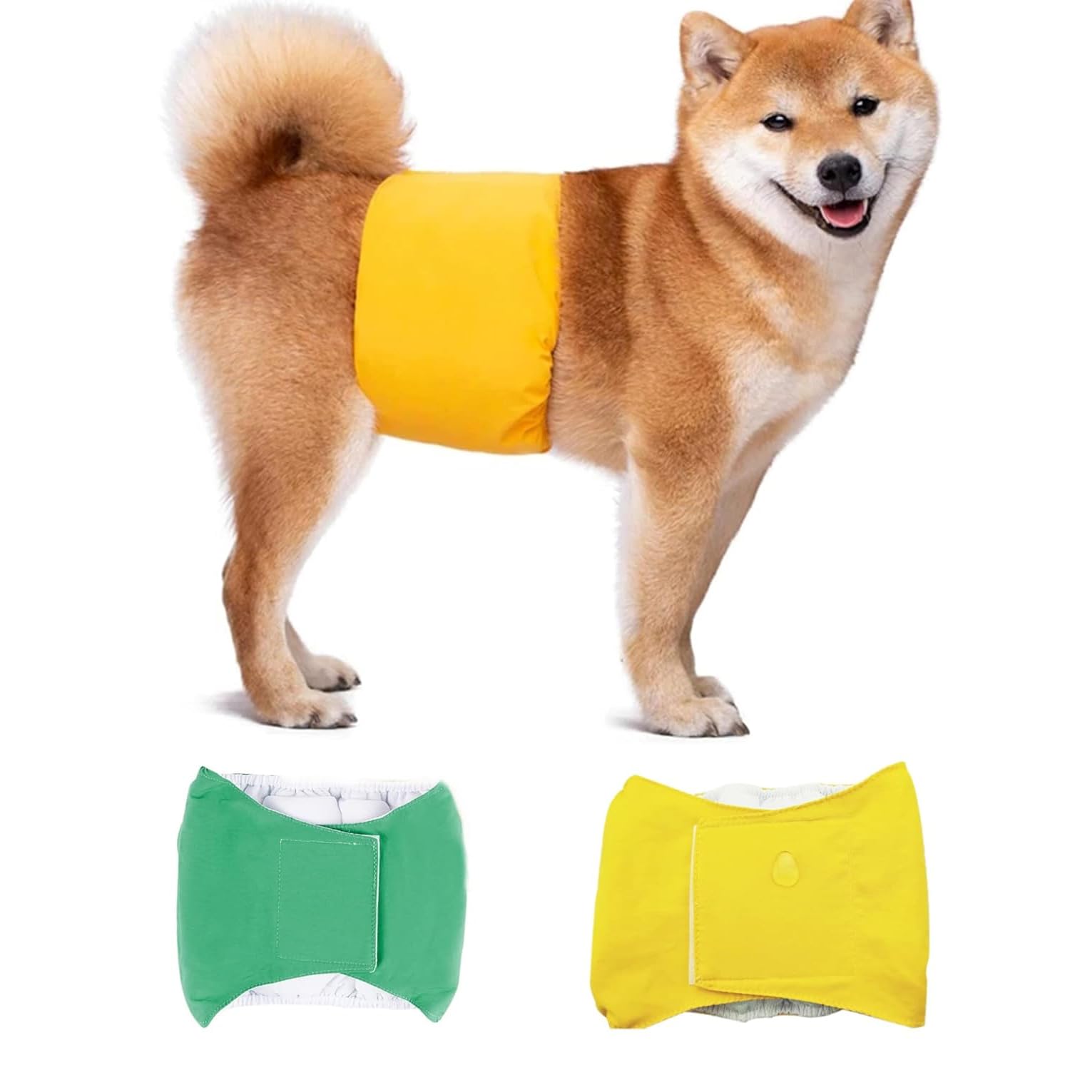 Qpets 2 Pcs Reusable Dog Diapers Male, Pet Waterproof Breathable Dog Diaper Dog Absorbption Cotton Pad Comfort Doggy Diapers for Dog, Puppy(M, Recommended Waist 16''-20'') Qpets 2 Pcs Reusable Dog Diapers Male, Pet Waterproof Breathable Dog Diaper Dog Absorbption Cotton Pad Comfort Doggy Diapers for Dog, Puppy(M, Recommended Waist 16''-20'')